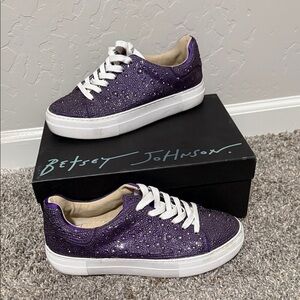 Betsey Johnson Sparkling Purple Sidny Sneakers size 9
